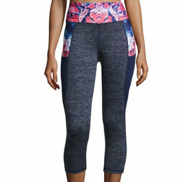 Nanette Lepore Play Floral Cropped Leggings Small - Picture 2 of 10